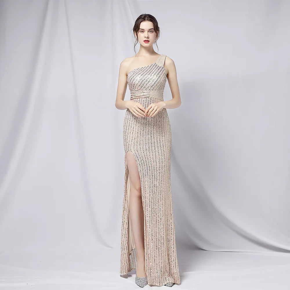 18699# Sexy Long Slimming Toast Bride Heavy Craft Beads Socialite Party Evening Dress