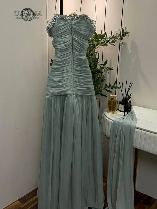 Lumina Women's Evening Dresses Woman for Wedding Party Tulle Custom Made Line A Korean Popular Dress Ribbon Prom Dresses Luxury