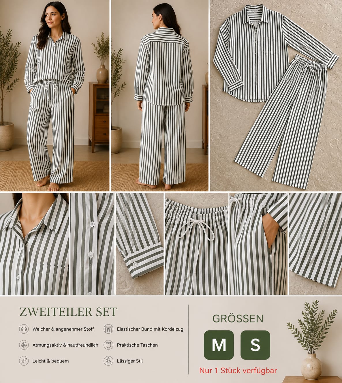 Damen Zweiteiler – Gestreifte Bluse & Hose ست دو تکه زنانه – بلوز راهراه و شلوار