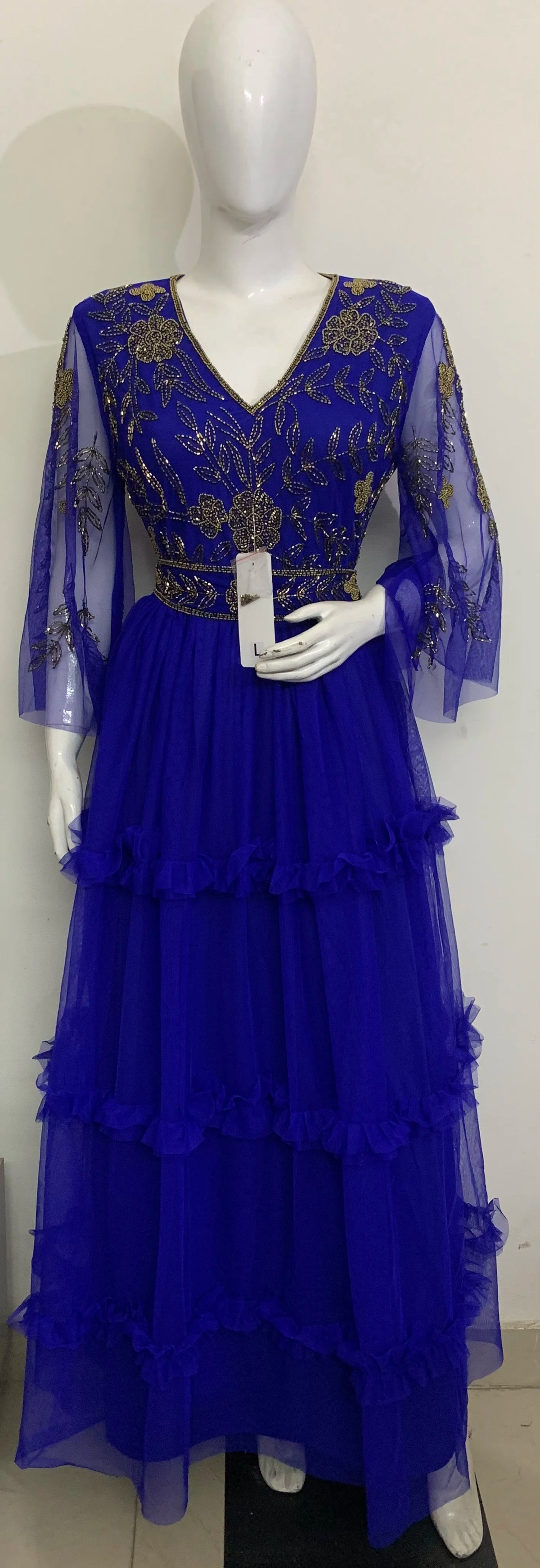 2026 Luxury Beaded Dubai for Women Wedding Party Gowns Evening Dress Long Sleeves Flare Net Skirt Style Outfit Club Party Wear