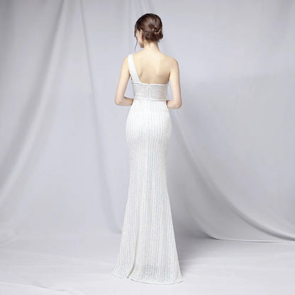 18699# Sexy Long Slimming Toast Bride Heavy Craft Beads Socialite Party Evening Dress