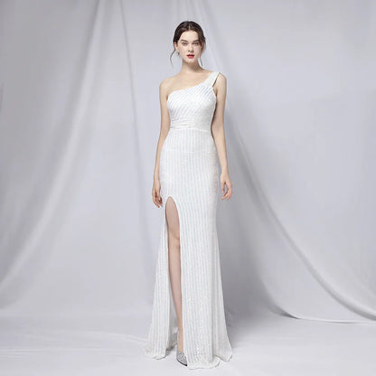 18699# Sexy Long Slimming Toast Bride Heavy Craft Beads Socialite Party Evening Dress