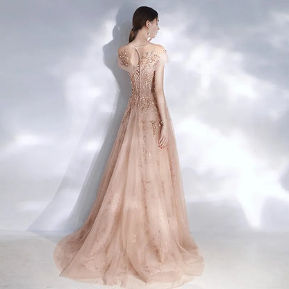Hot Sale Hight Quality Luxury Evening Dress Beads Sequin V Neck Backless Crystal Party Prom Women Formal Dress
