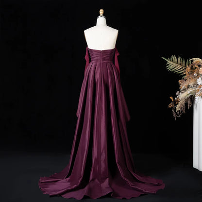 Jancember LSZ605 Chic Contrasting Formal Gown Dramatic Floor Length Cape Train Elegant Maxi Dress