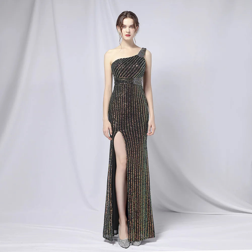 18699# Sexy Long Slimming Toast Bride Heavy Craft Beads Socialite Party Evening Dress