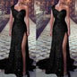 Big Sales Formal Party Long Evening Dress With Split Bridesmaid Gold Color Gowns Dresses