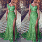 Big Sales Formal Party Long Evening Dress With Split Bridesmaid Gold Color Gowns Dresses