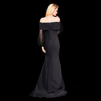 Abiti Da Festa 2023 New Style Prom Dresses Evening Gowns Manual Round Neck Sexy Perspective Fishtail Prom Dresses Evening Dress