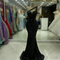 Customized Exquisite Evening Dresses Gorgeous Dazzling One Shoulder Backless Fishtail Gown Beading Long Dress Formal Party Gowns
