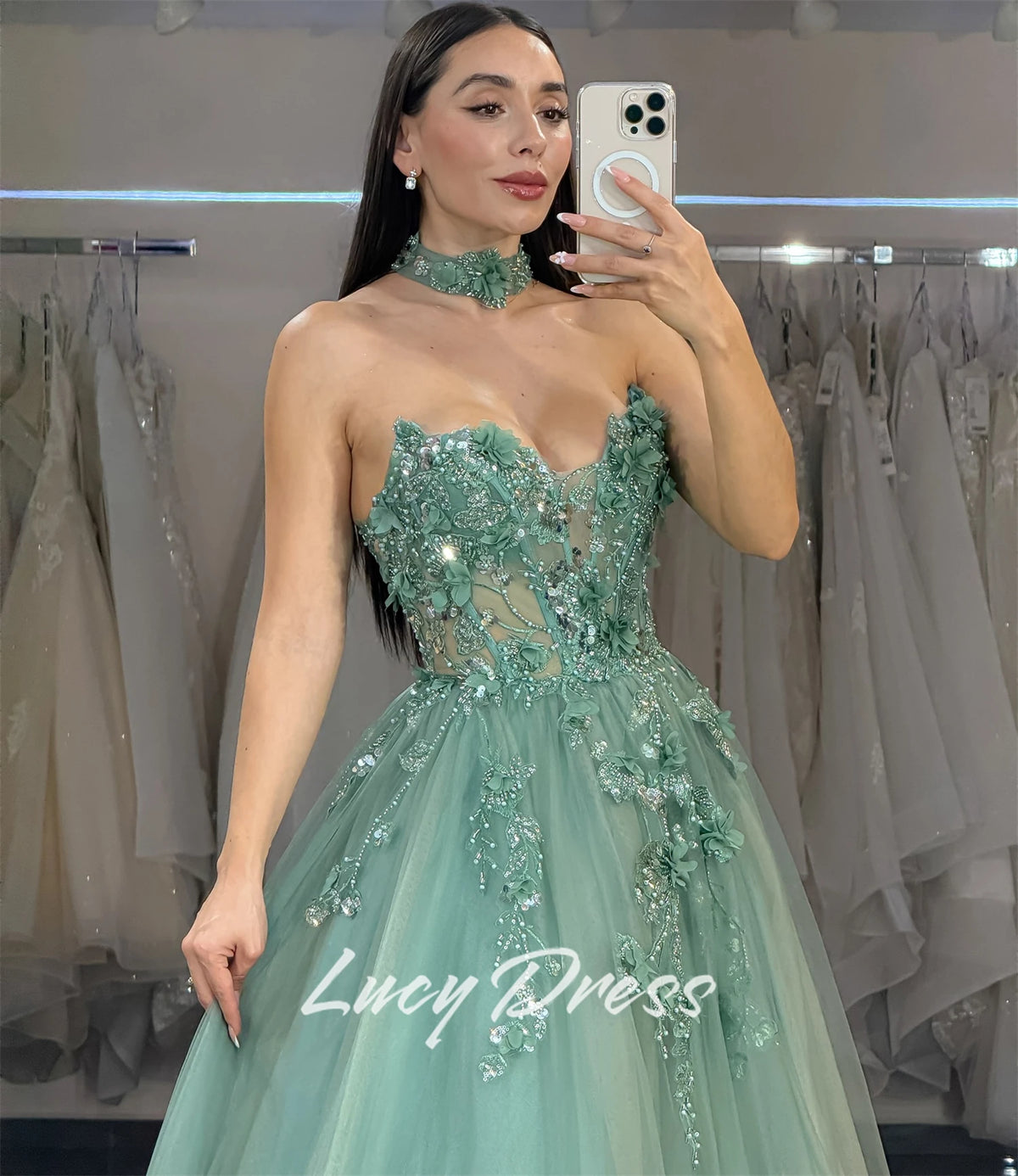 Lucy Customized Party Dress Long Dresses With Sleeves Wedding Dresses for Parties Special Occasion Dress Elegant Gowns Prom Gown