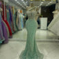 Customized Exquisite Evening Dresses Gorgeous Dazzling One Shoulder Backless Fishtail Gown Beading Long Dress Formal Party Gowns