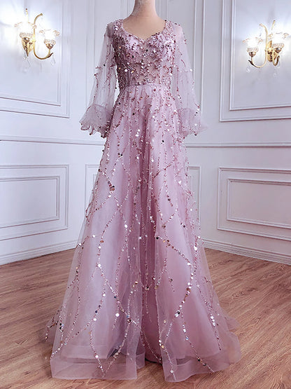 Women Luxurious Elegant Dress Solid Mesh Patchwork Puff Sleeve High Waist V-Neck Party Maxi Dress Lace Evening Prom Club Dresses