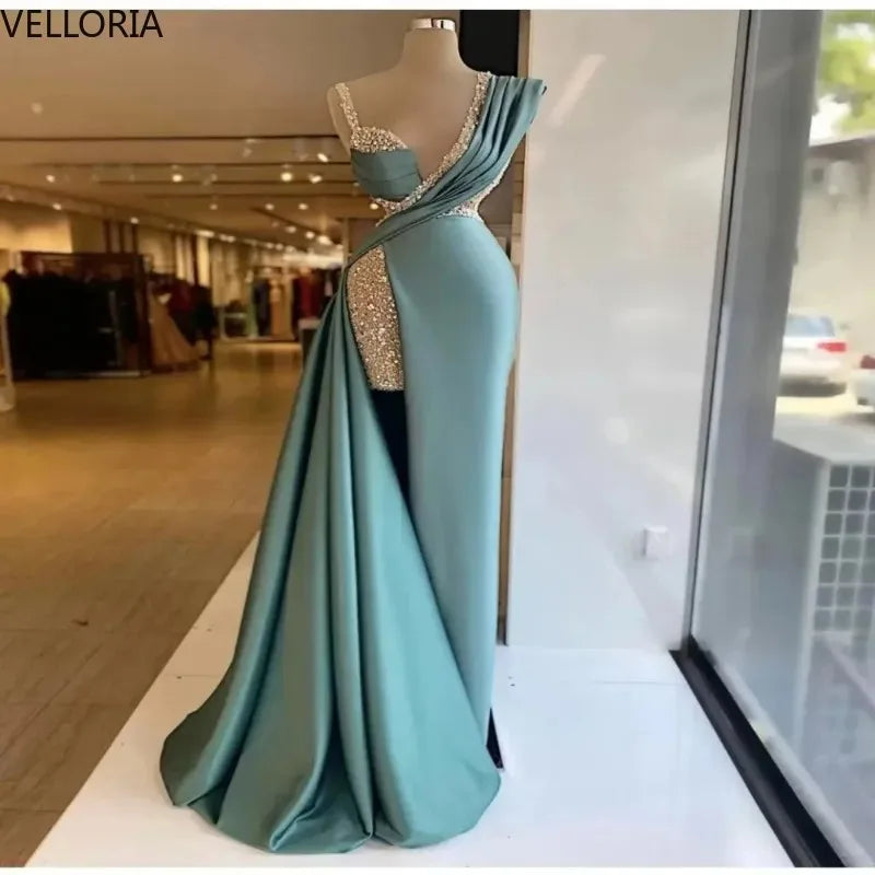 Sparkly Sequins Mermaid Evening Dress Long Formal Prom Gown Plus Size Custom Made Party Dress Vestdos De Fiesta Customized