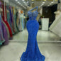Customized Exquisite Evening Dresses Gorgeous Dazzling One Shoulder Backless Fishtail Gown Beading Long Dress Formal Party Gowns