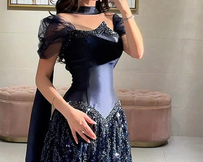 Lena Shawl Gala Dress Prom Luxury Dress Customized Line A Elegant Evening Dresses for Woman Luxury Evening Dresses 2025 Shiny