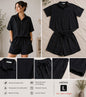 Schwarzes Sommer Zweiteiler Set